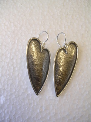 Earrings textured silver